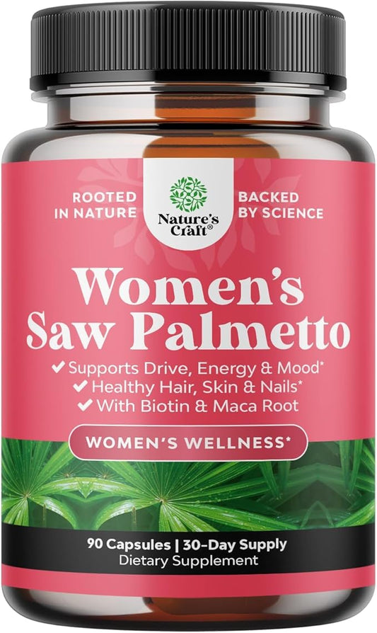 Extra Strength Saw Palmetto for Women 500mg - 90 Capsules