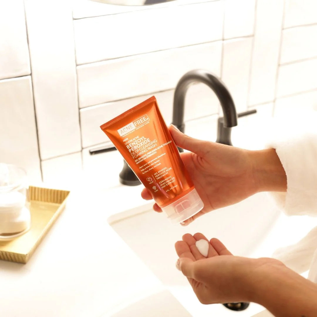 ACNE FREE - Jabón espumoso de limpieza profunda con peróxido de benzoilo